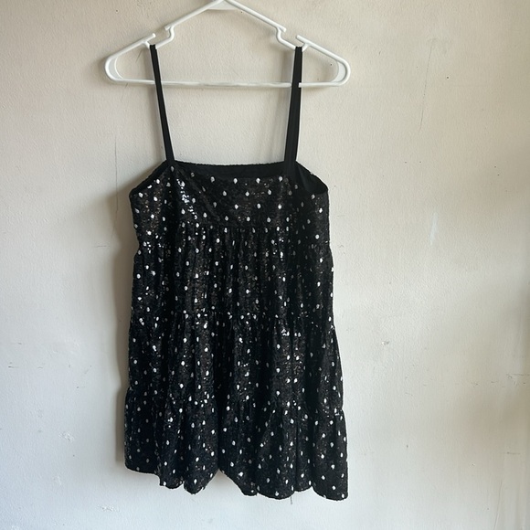 ZARA Polka Dot Sequined Babydoll Dress Size XS NWT - Picture 7 of 12